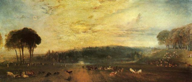 NATIONAL PICTURES The Lake, Petworth: Sunset, Fighting Bucks (c. 1829) was one of the paintings by J. M. W. Turner analyzed by Zerefos et al. to study the past atmosphere. Famous paintings showing the lurid colours of sunsets are helping scientists to study previous pollution levels in the Earth's atmosphere. In particular, the paintings including JMW Turner, reveal that ash and gas released during major volcanic eruptions scatter the different colours of sunlight, making sunsets appear redder. The results, published in the journal Atmospheric Chemistry and Physics, reveal that when the Tambora volcano in Indonesia erupted in 1815, painters in Europe could see the colours of the sky changing. The volcanic ash and gas spewed into the atmosphere travelled the world and, as these aerosol particles scattered sunlight, they produced bright red and orange sunsets in Europe for up to three years after the eruption. J.M.W. Turner was one of the artists who painted the stunning sunsets during that time. Now, scientists are using his and other great masters' paintings to retrieve information on the composition of the past atmosphere.