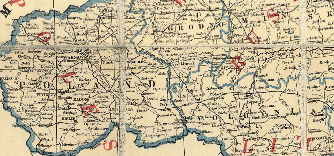 Россия на старой карте Европы 1918 года — Портулан