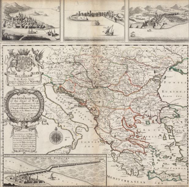 Карта Восточной и Южной Европы 1695 года — Портулан