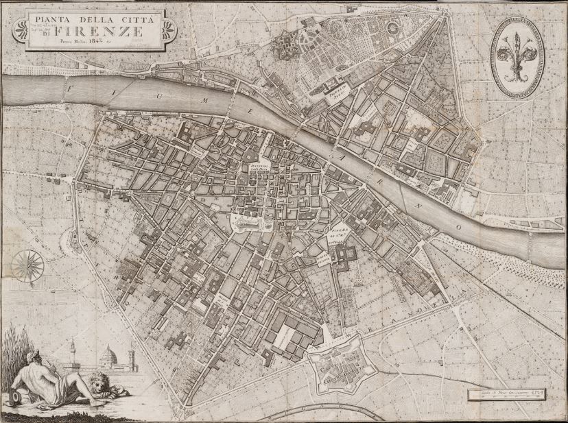 Старинная карта Флоренции, 1847 год — Портулан