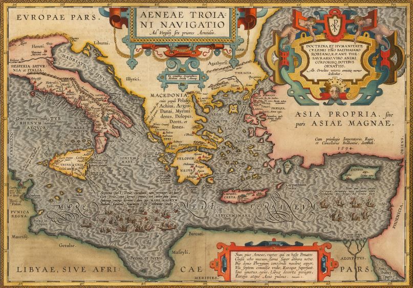 старая карта Средиземного моря — Портулан